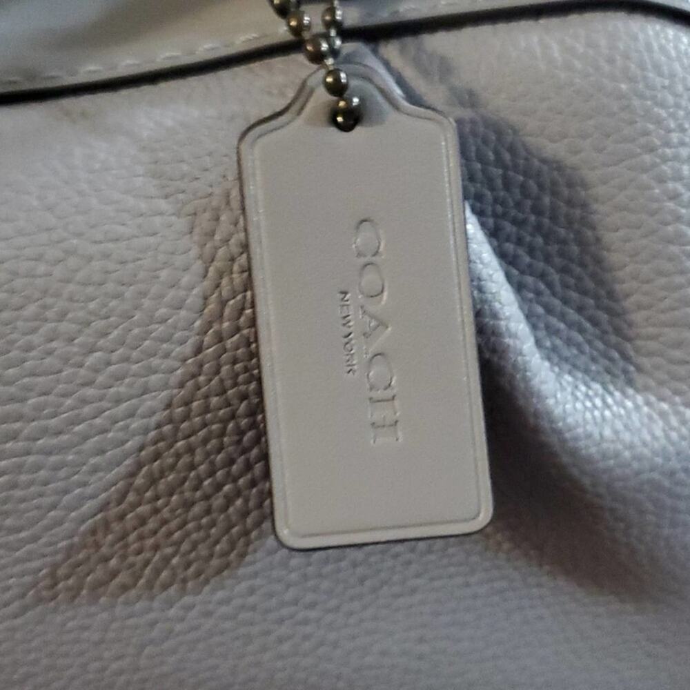 Coach‎ PEBBLE LEATHER LANE SATCHEL Mist light lavender blue new!! - Picture 9 of 10